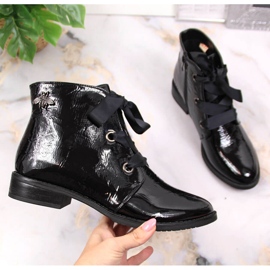 M. DASZYŃSKI Patenttimustat eristetyt naisten saappaat mustat Daszyński SAN5A 1