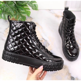 Mustat nahkaiset tikatut naisten eristetyt saappaat Filippo PAW369 2