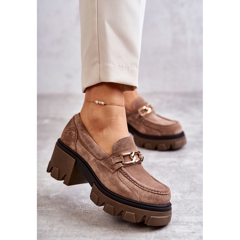 PL5 Mokkakorkokengät kullanruskealla Lurdes-koristeella beige 1