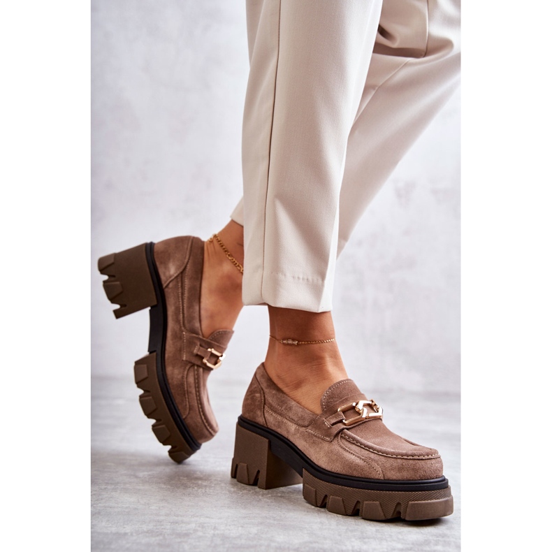 PL5 Mokkakorkokengät kullanruskealla Lurdes-koristeella beige 2