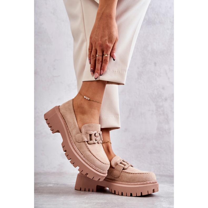 FB2 Naisten brogues koristeella beige Leeza 2