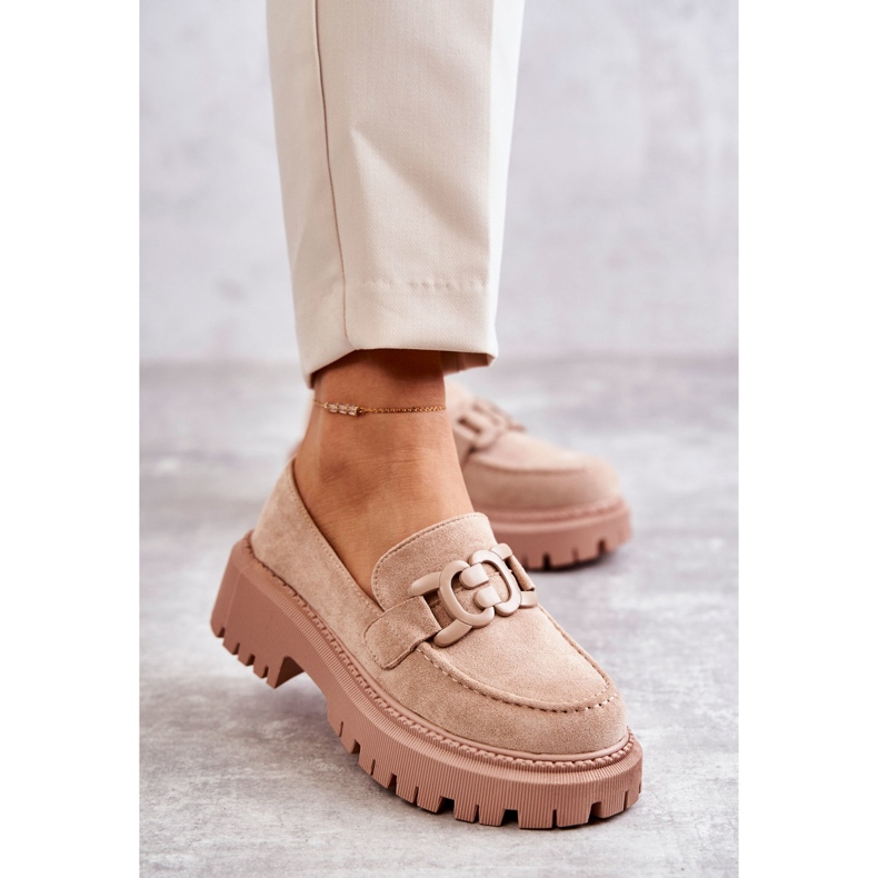 FB2 Naisten brogues koristeella beige Leeza 1