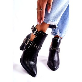 WJ2 Naisten saappaat kantapäällä strassilla musta Kelin 3