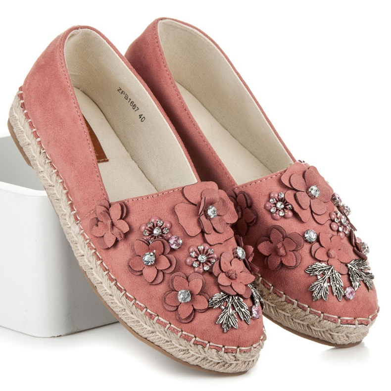 Marquiz Slip-on matalat kengät koristeilla vaaleanpunainen 1