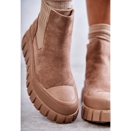 FB2 Muodikkaat Slip-On-saappaat Tummanbeigellä Jenna-alustalla 2