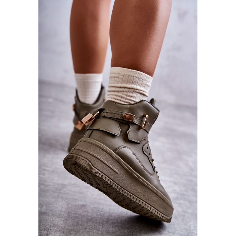 Naisten lämpimät urheilukengät Lexa Green khaki vihreä 2