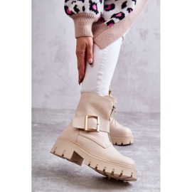 Naisten lämpimät saappaat vetoketjulla beige Torey 1