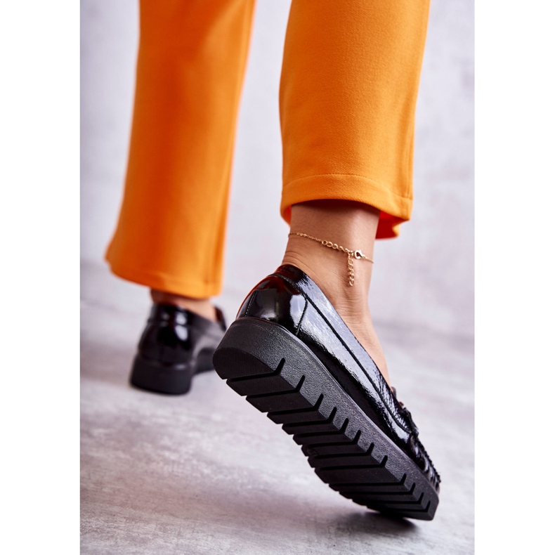 PL5 Naisten nahkahousut Black Venesia -alustalla musta 2