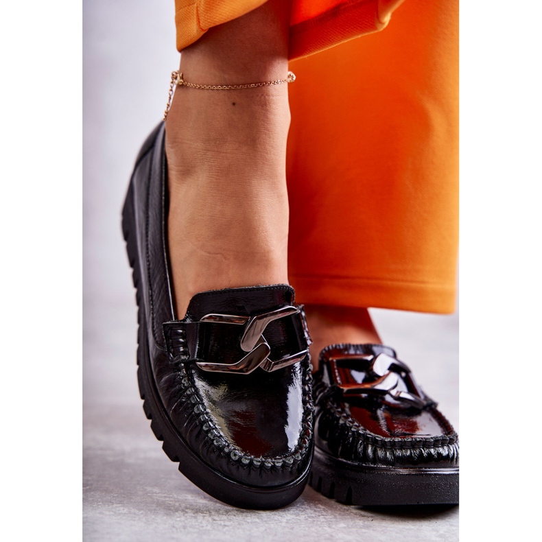 PL5 Naisten nahkahousut Black Venesia -alustalla musta 1