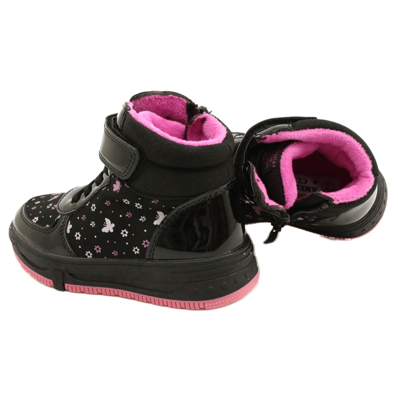 American Club American Boots Lämpimät saappaat XD66 Musta vaaleanpunainen 6