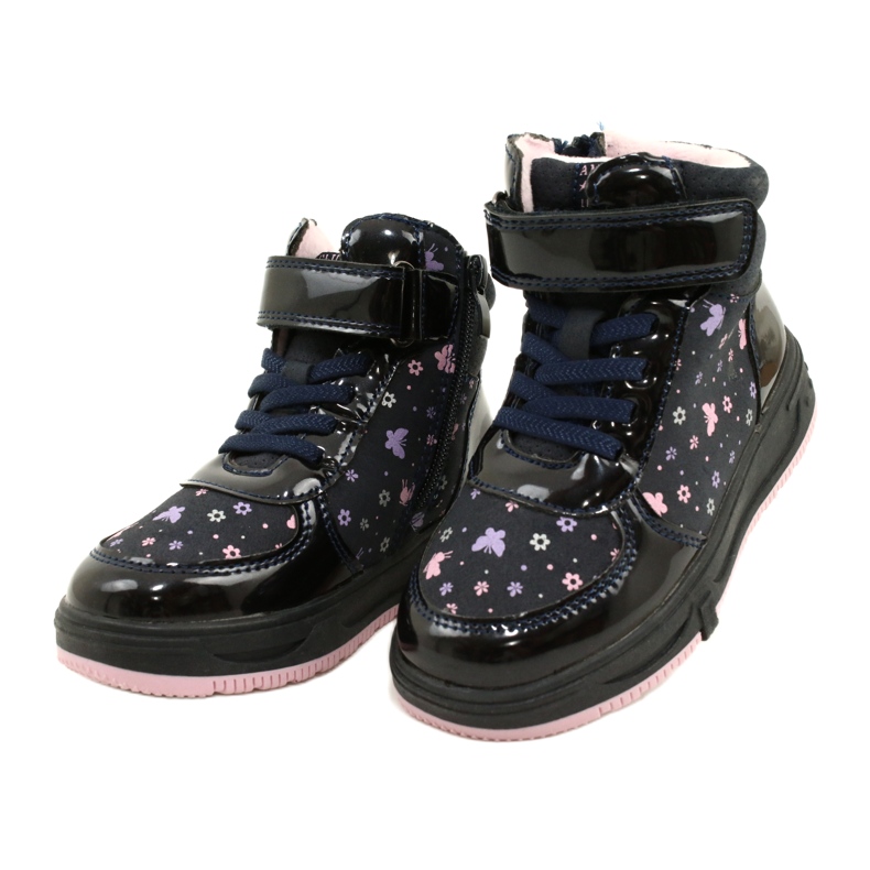 American Club American Boots Lämpimät saappaat XD66 Tummansininen vaaleanpunainen 2