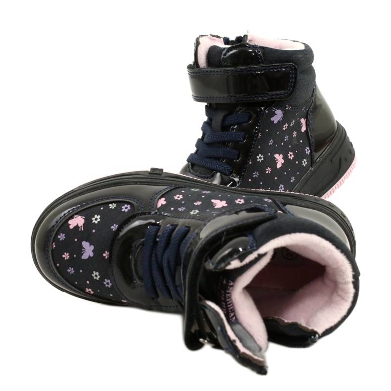 American Club American Boots Lämpimät saappaat XD66 Tummansininen vaaleanpunainen 5