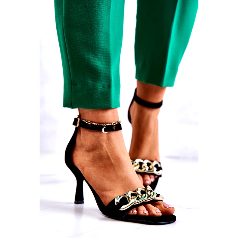 Mokkakorkoiset sandaalit Laura Messi 2366 Musta 2