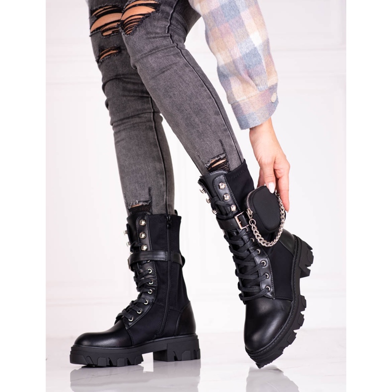 Naisten mustat laukut Shelovet-laukulla 1