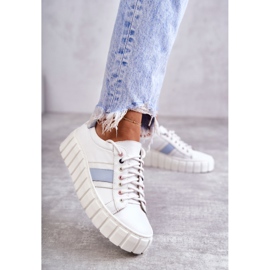 Naisten urheilukengät, sidottu valkoinen ja sininen Ariva 2