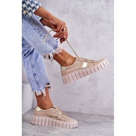 PA2 Naisten urheilukengät Sidotut beige-kultaiset Ariva ruskea 2