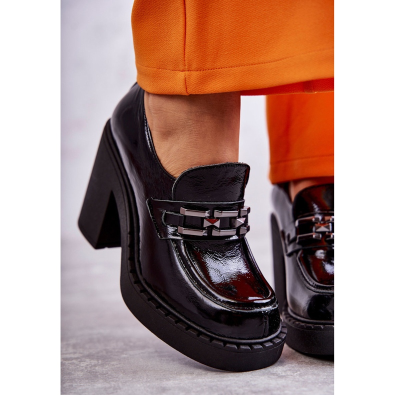 Lakatut kengät massiivisessa Black Jaime -tolppassa musta 2