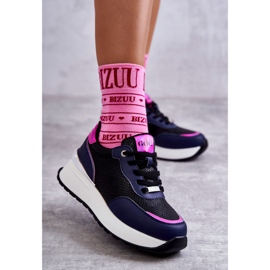 Naisten urheilukengät Wedge GOE KK2N4081 musta-laivastonsininen 1