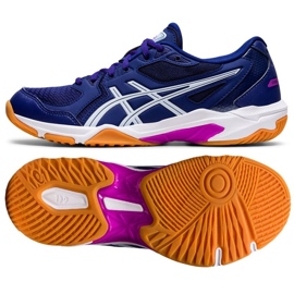 Asics Gel-Rocket 10 W 1072A056 405 lentopallokengät tummansininen bluesia ja laivastonsinisiä 1