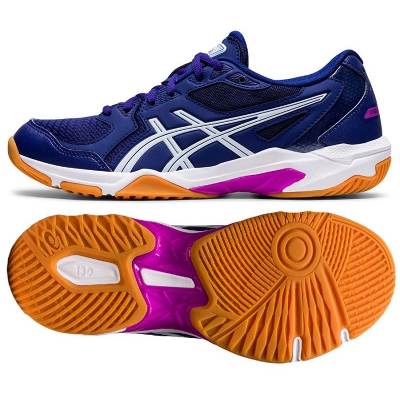 Asics Gel-Rocket 10 W 1072A056 405 lentopallokengät tummansininen bluesia ja laivastonsinisiä 1