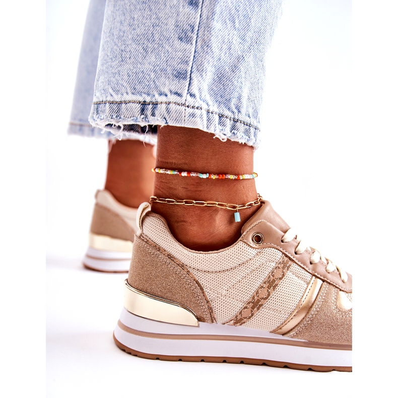 PG1 Klassiset naisten sidotut urheilukengät beige Elenes 2