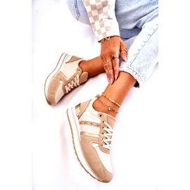 PG1 Klassiset naisten sidotut urheilukengät beige Elenes 4