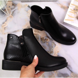 Naisten saappaat Jodhpur saappaat mustat käärmeen nahka Vinceza 1