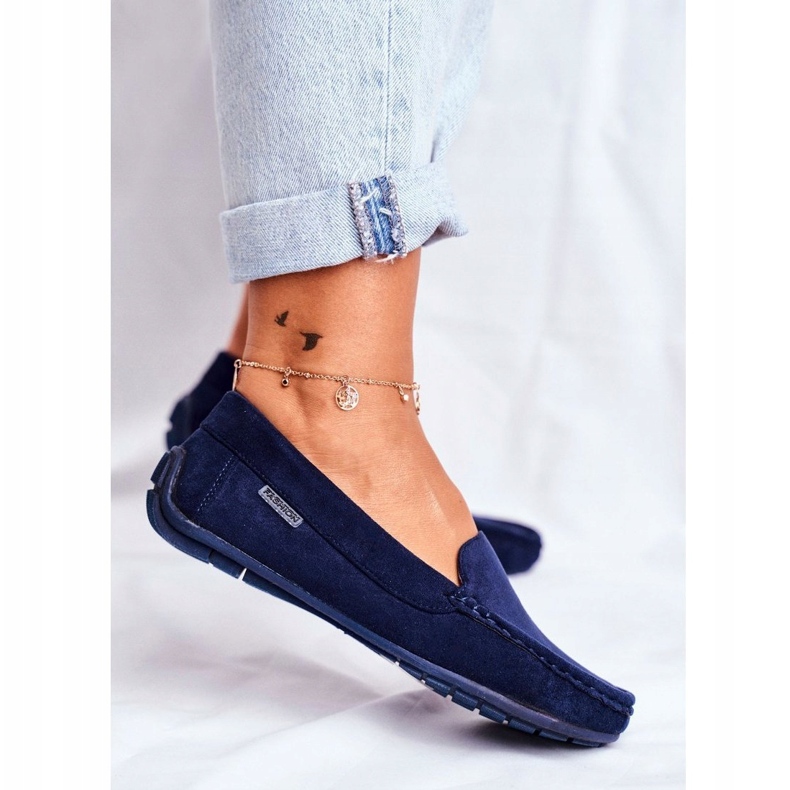 Evento Naisten Loaferit Navy Blue Suede sininen 3