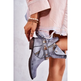 PG1 Naisten korkeat saappaat sinisellä Alisa-koristeilla sininen 5