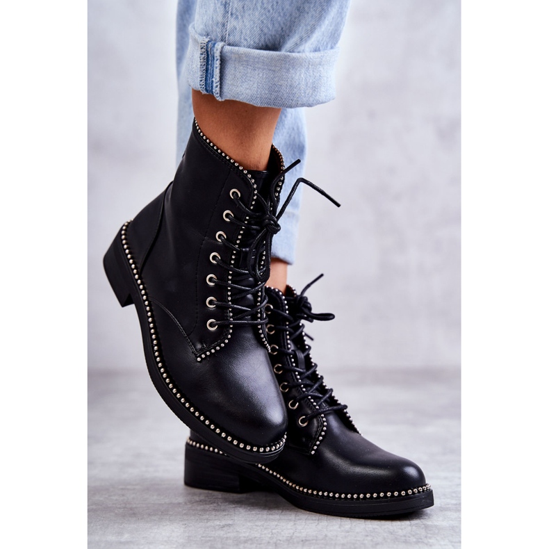 PG1 Naisten saappaat nappeilla Musta Rostill 2