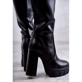 WS1 Muodikkaat Eco-nahkasaappaat Black Isabell -alustalla musta 2