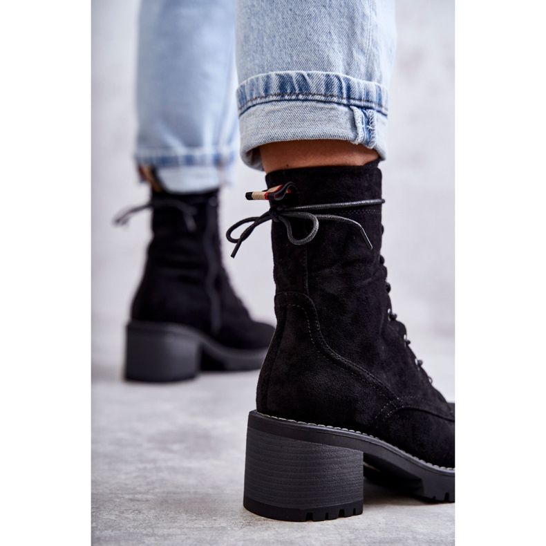 Naisten lämpimät korkokengät Julieta Black musta 2