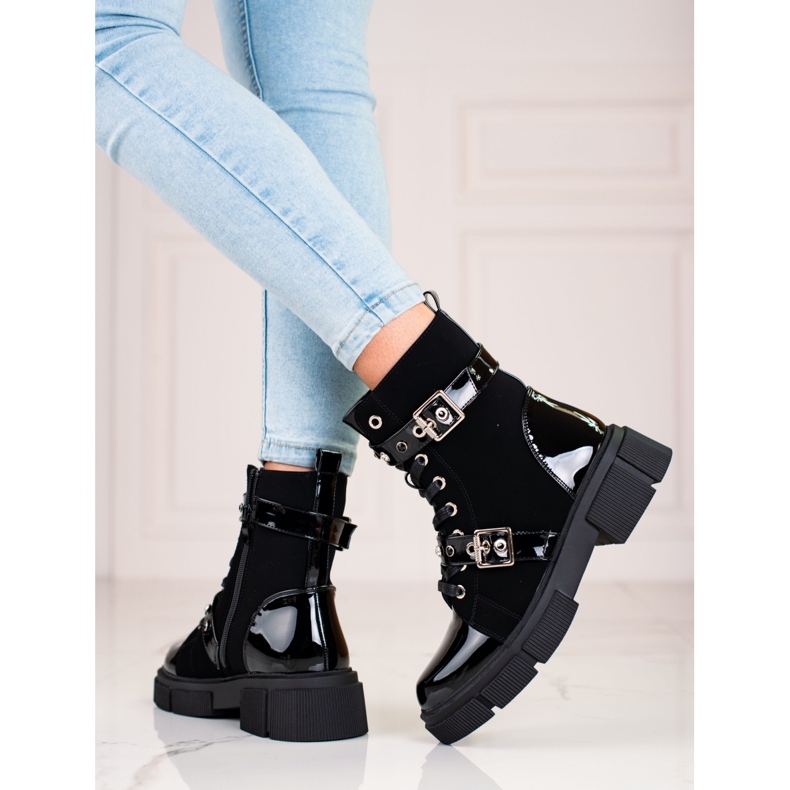 Mustat Shelovet naisten laukut soljilla 1