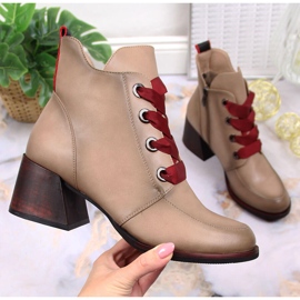 Naisten korkokengät eristetty beige Vinceza JAN147B saappaat 1