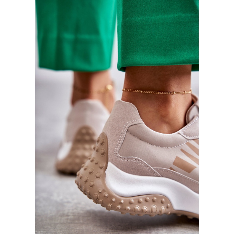 Vinceza Naisten beige-nauhaiset urheilukengät ruskea 2