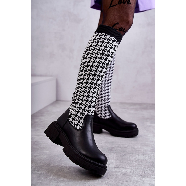 Naisten sukkasaappaat musta-valkoinen Avira 1