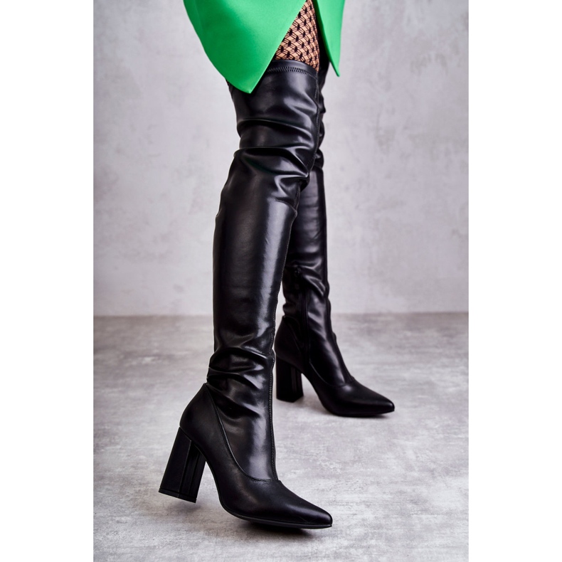 FS1 Nahkaiset korkokengät, musta Casto 1