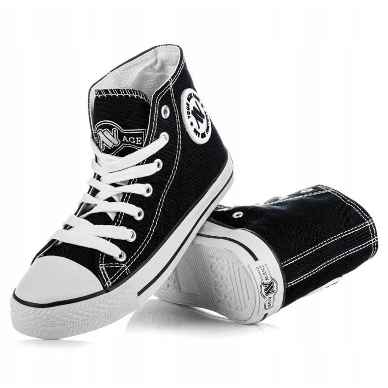 New Age Sidotut korkeat lenkkarit musta 1 New Age Sidotut korkeat lenkkarit musta 1