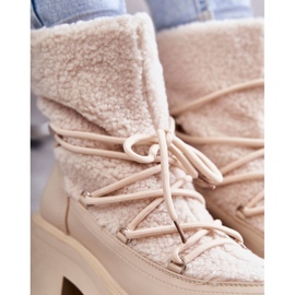 FS1 Naisten lumisaappaat, joissa lampaannahka beige Sanna ruskea 1