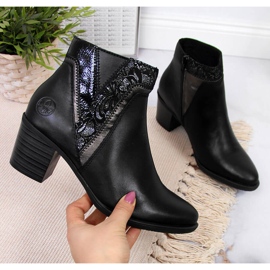 Naisten nahkasaappaat pylvään musta Rieker Y2063-00 1