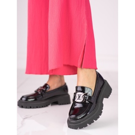 Mustat Shelovet naisten mokasiinit kiiltonahasta 1