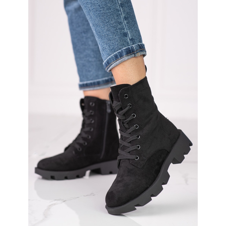 Naisten Shelovet mustat pitsilliset mokkanahkalaukut 2