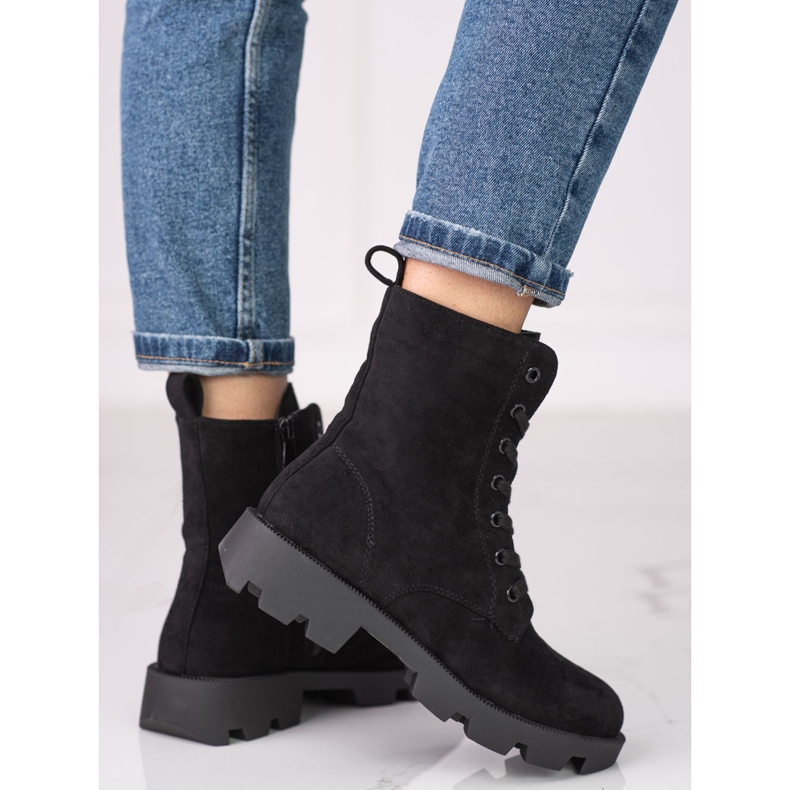 Naisten Shelovet mustat pitsilliset mokkanahkalaukut 1