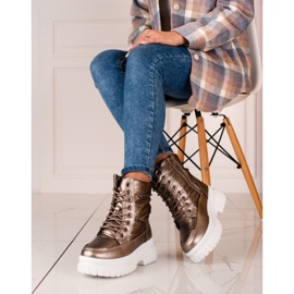 Naisten ruskeat lumisaappaat Shelovet-nauhoilla 2