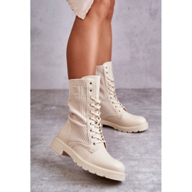 FS1 Naisten nilkkurit, joissa on sukka tasaisella kantapäällä beige Liam ruskea 2