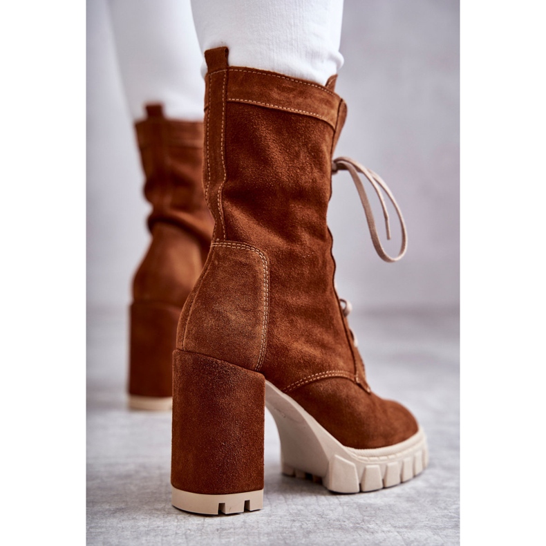 Naisten mokkanahkasaappaat Brown Edna -alustalla ruskea 2