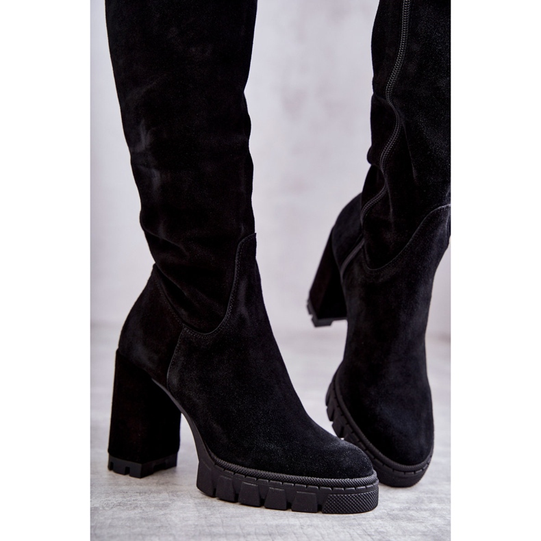 PA2 Muodikkaat mokkanahkaiset Estrela-saappaat musta 2