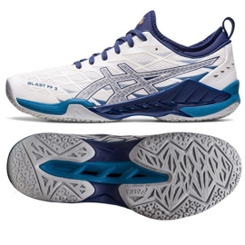 Asics Blast Ff 3 M 1071A076 100 käsipallokenkä valkoinen laivastonsininen 1
