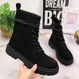 D&A Mustat OLI175B mustat mokkanahkaiset trapper-saappaat 1