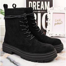 D&A Mustat OLI175B mustat mokkanahkaiset trapper-saappaat 2